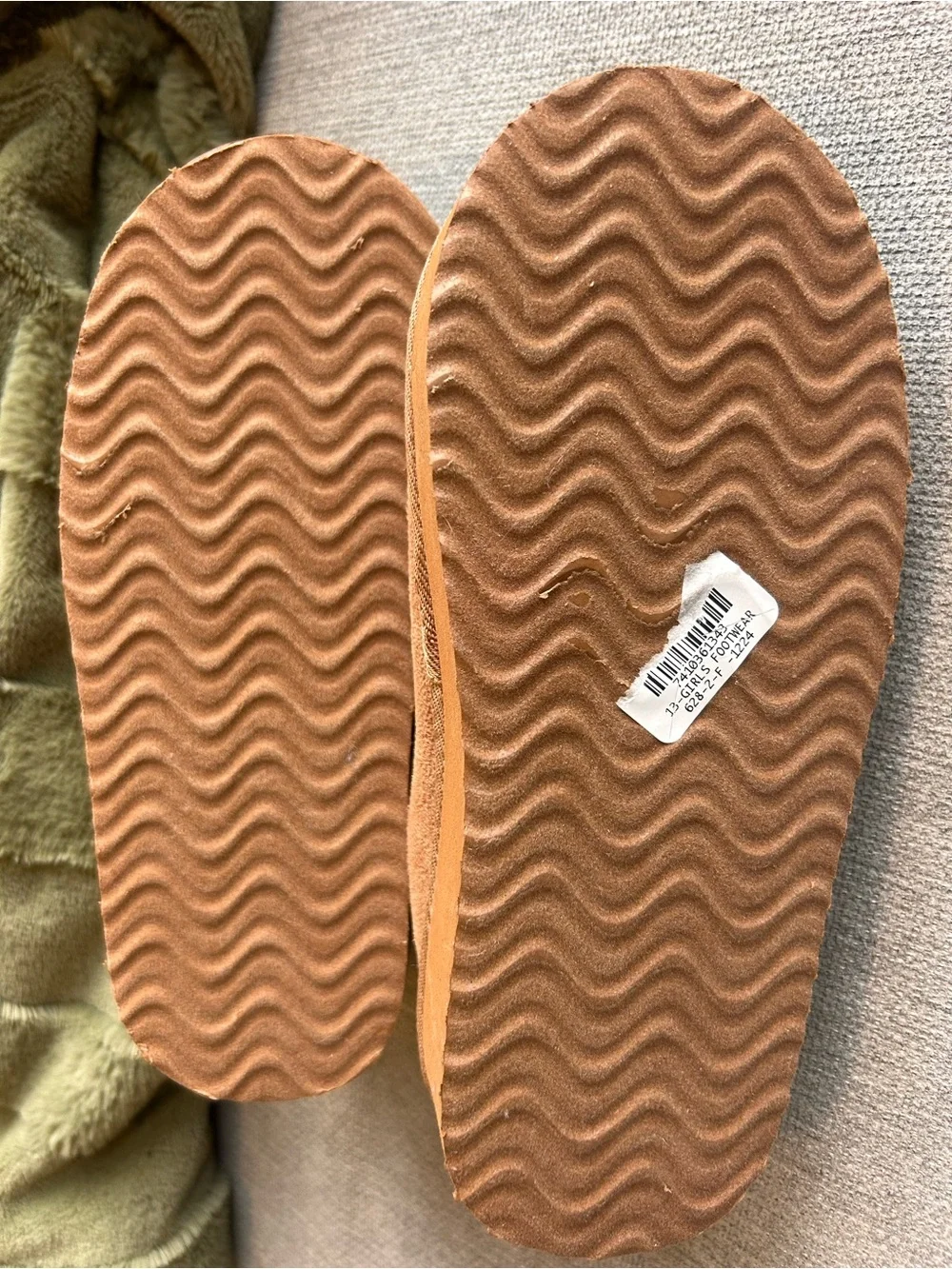 bebe Kids Faux-Suede Faux-Fur Lined Slip-On Boots in Tan